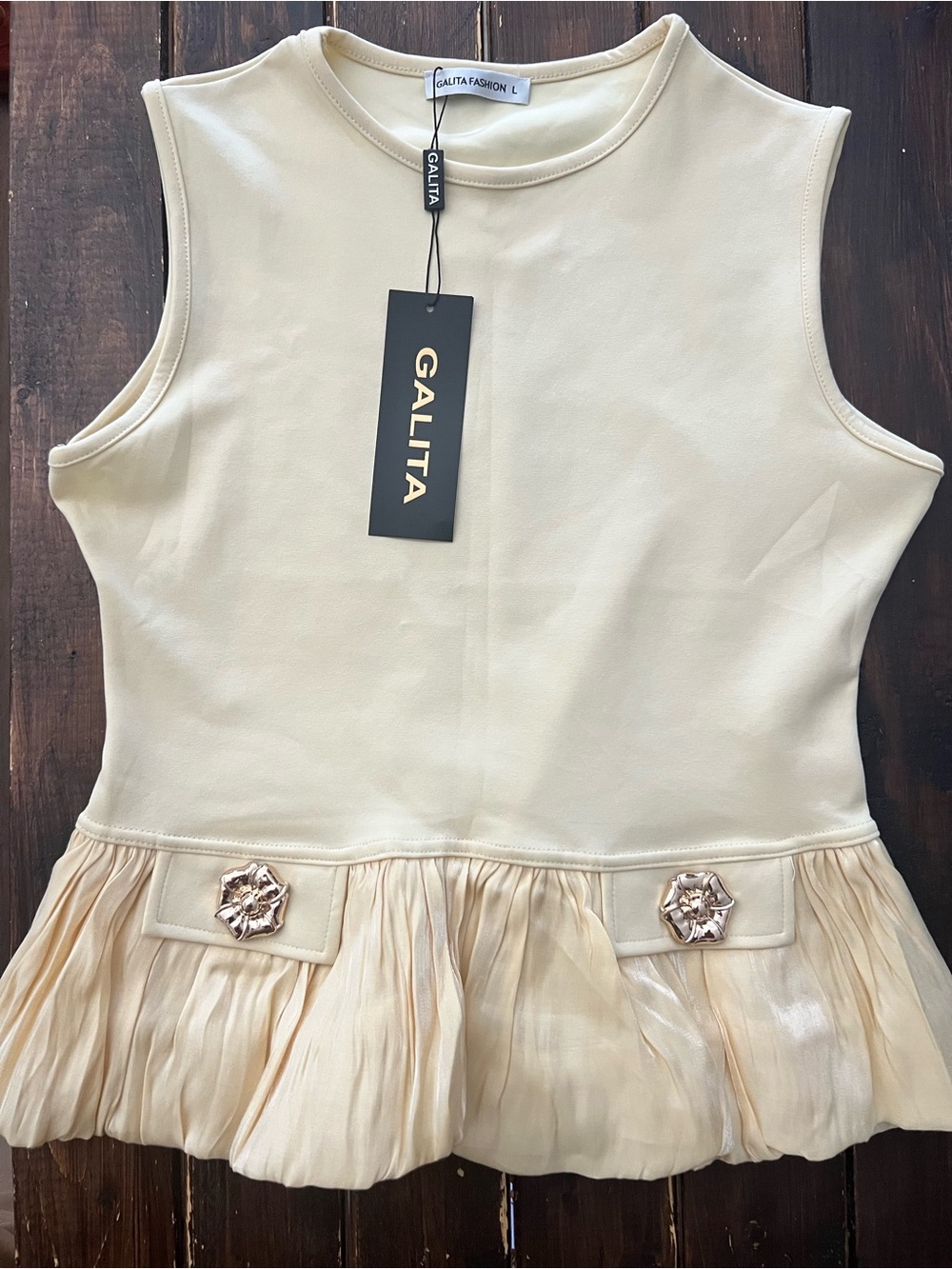 GALITA Butter yellow top size L NWT